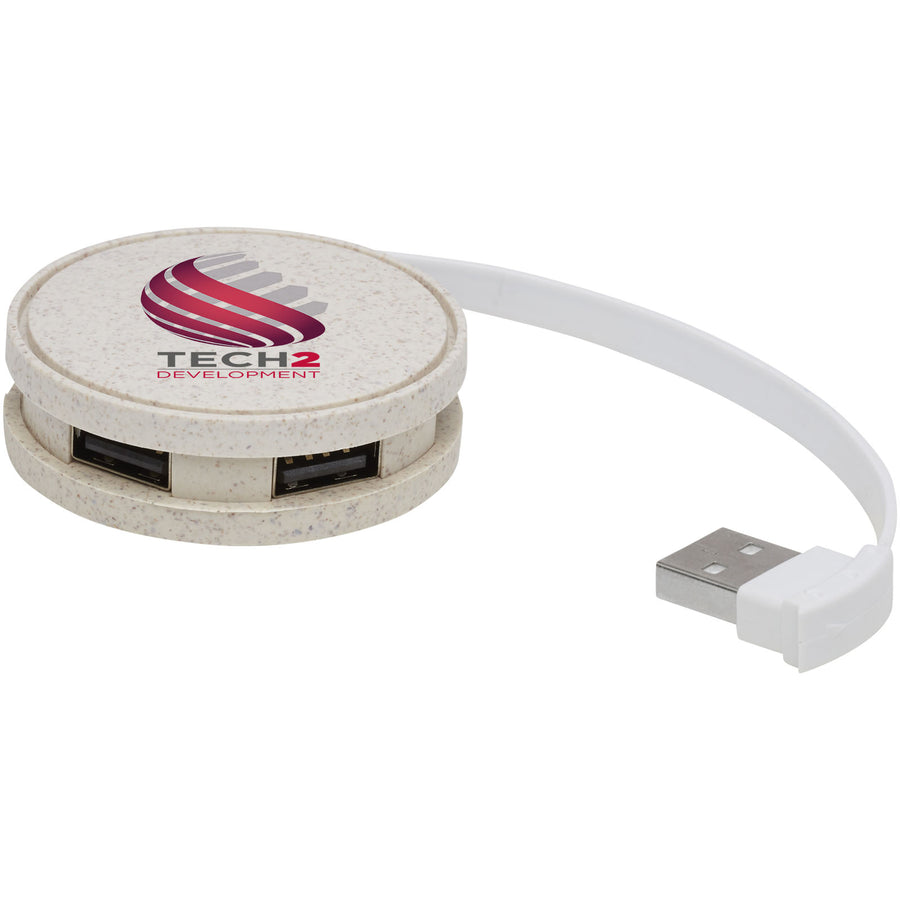 G124309 Hub USB in paglia di grano Kenzu