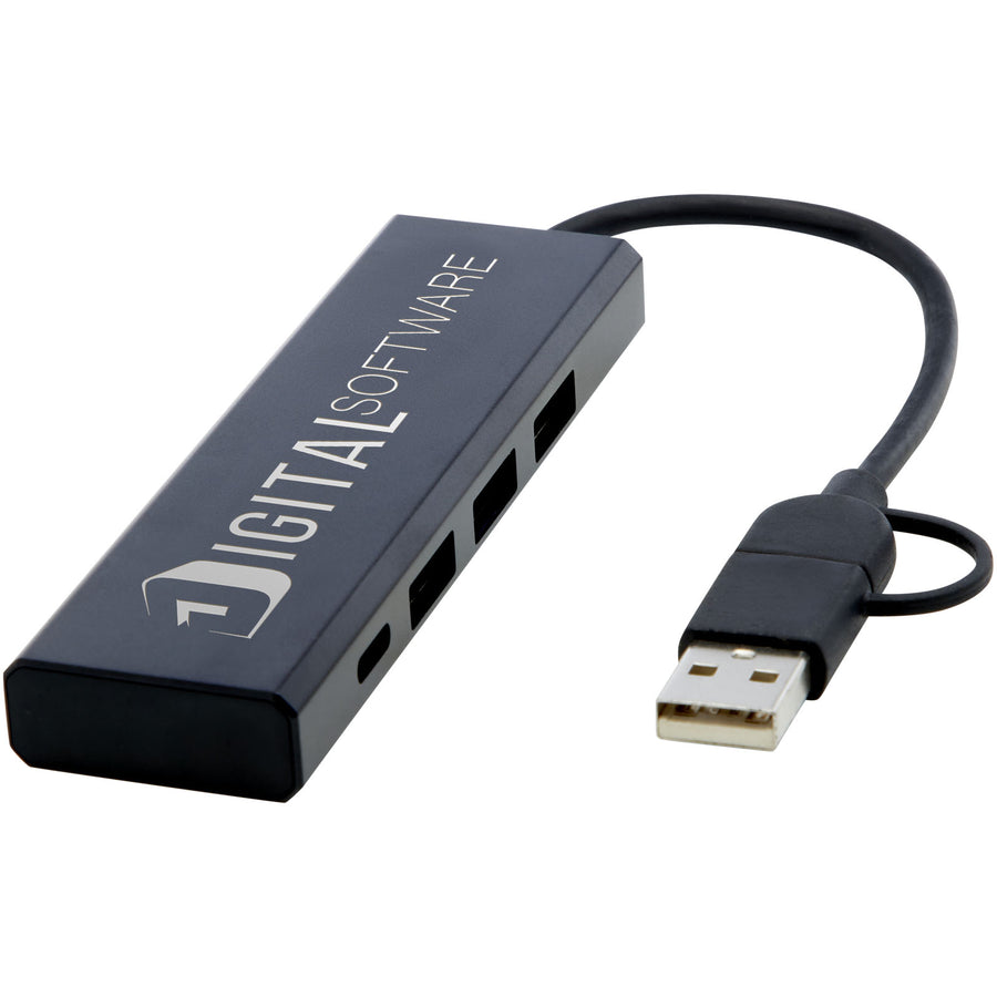 G124344 Hub USB 2.0 in alluminio riciclato RCS Rise