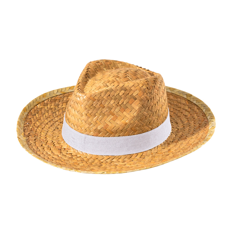 G23301 Cappello in paglia con fascia elastica 3 cm applicabile e personalizzabile