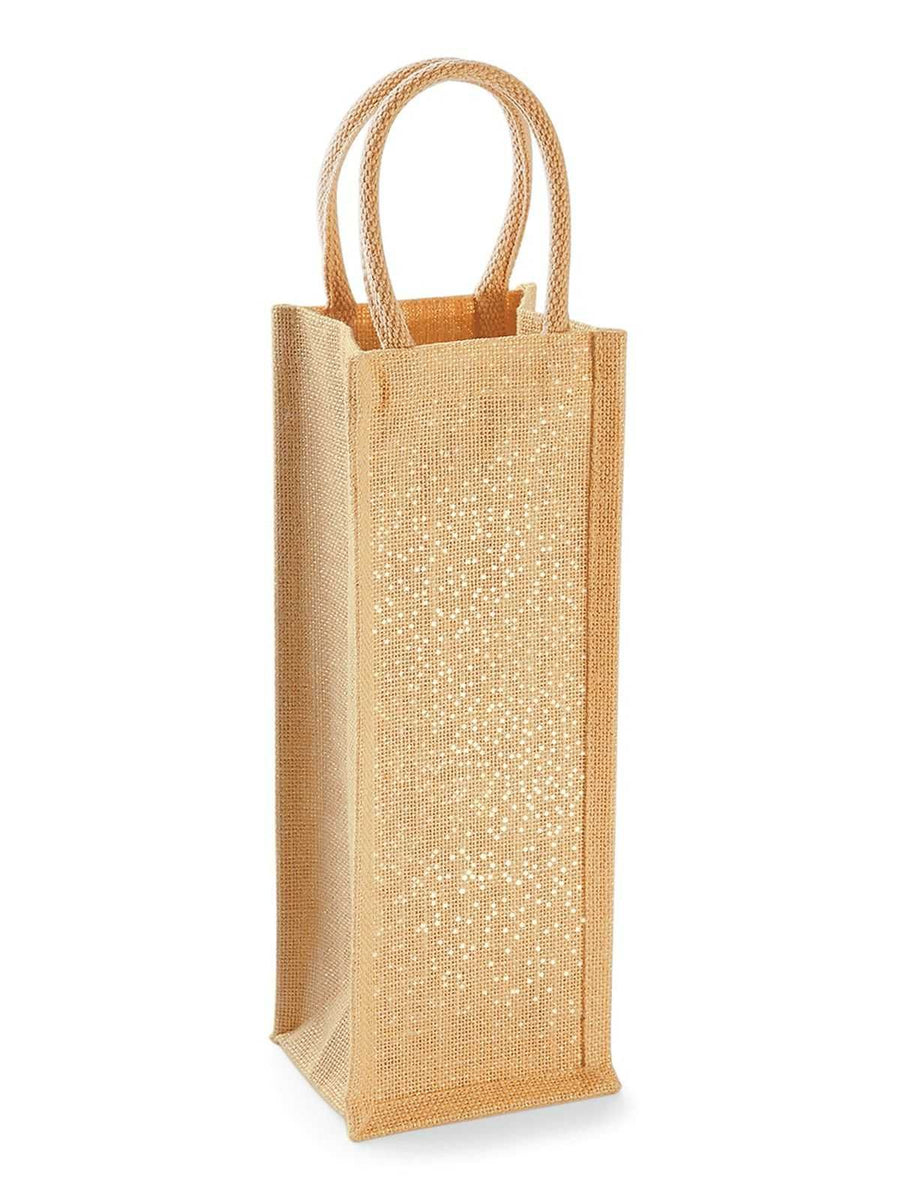 GW433 Shimmer Jute Bottle Bag