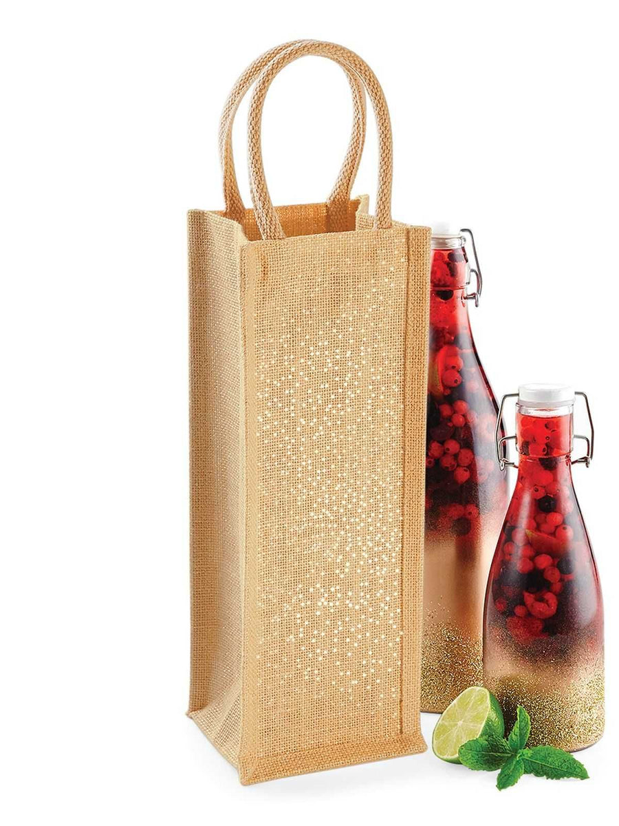 GW433 Shimmer Jute Bottle Bag