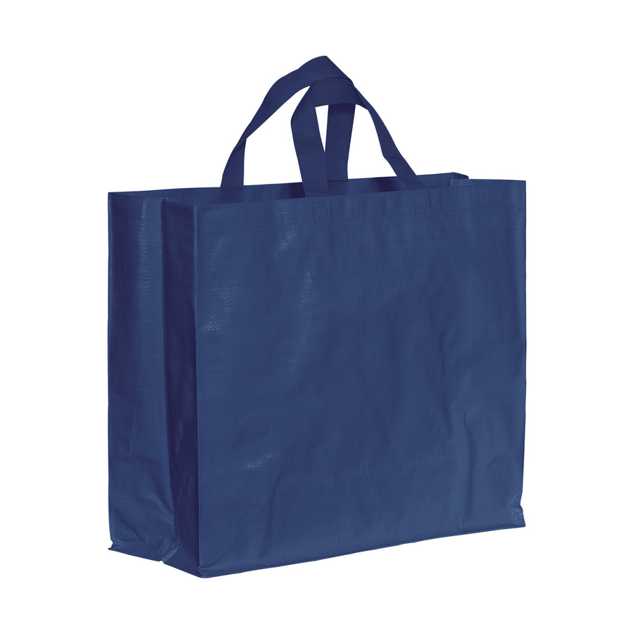 G23135 Shopper in PP  riciclato laminato 120g/m2, manici corti e soffietto