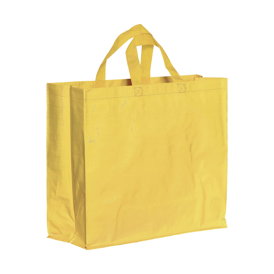 G23135 Shopper in PP  riciclato laminato 120g/m2, manici corti e soffietto