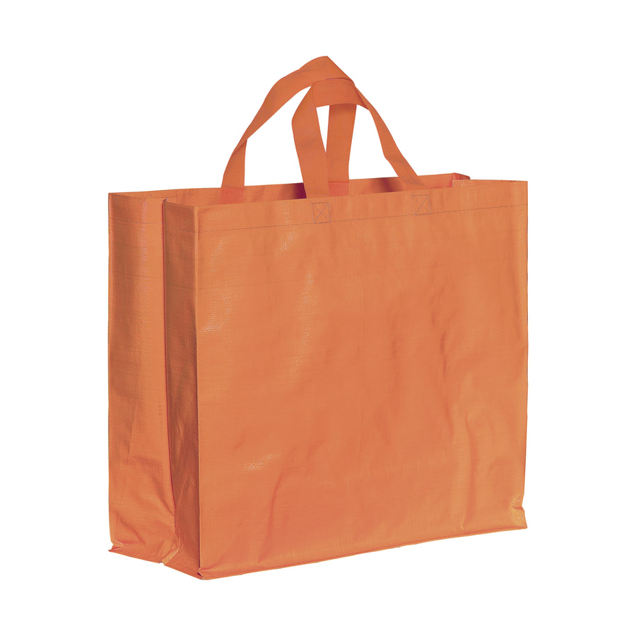 G23135 Shopper in PP  riciclato laminato 120g/m2, manici corti e soffietto