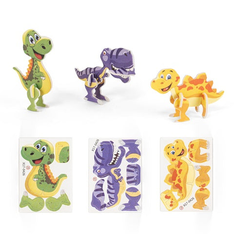 G98152 DINOSAURUS. Puzzle 3D in carta ed EVA a forma di dinosauro