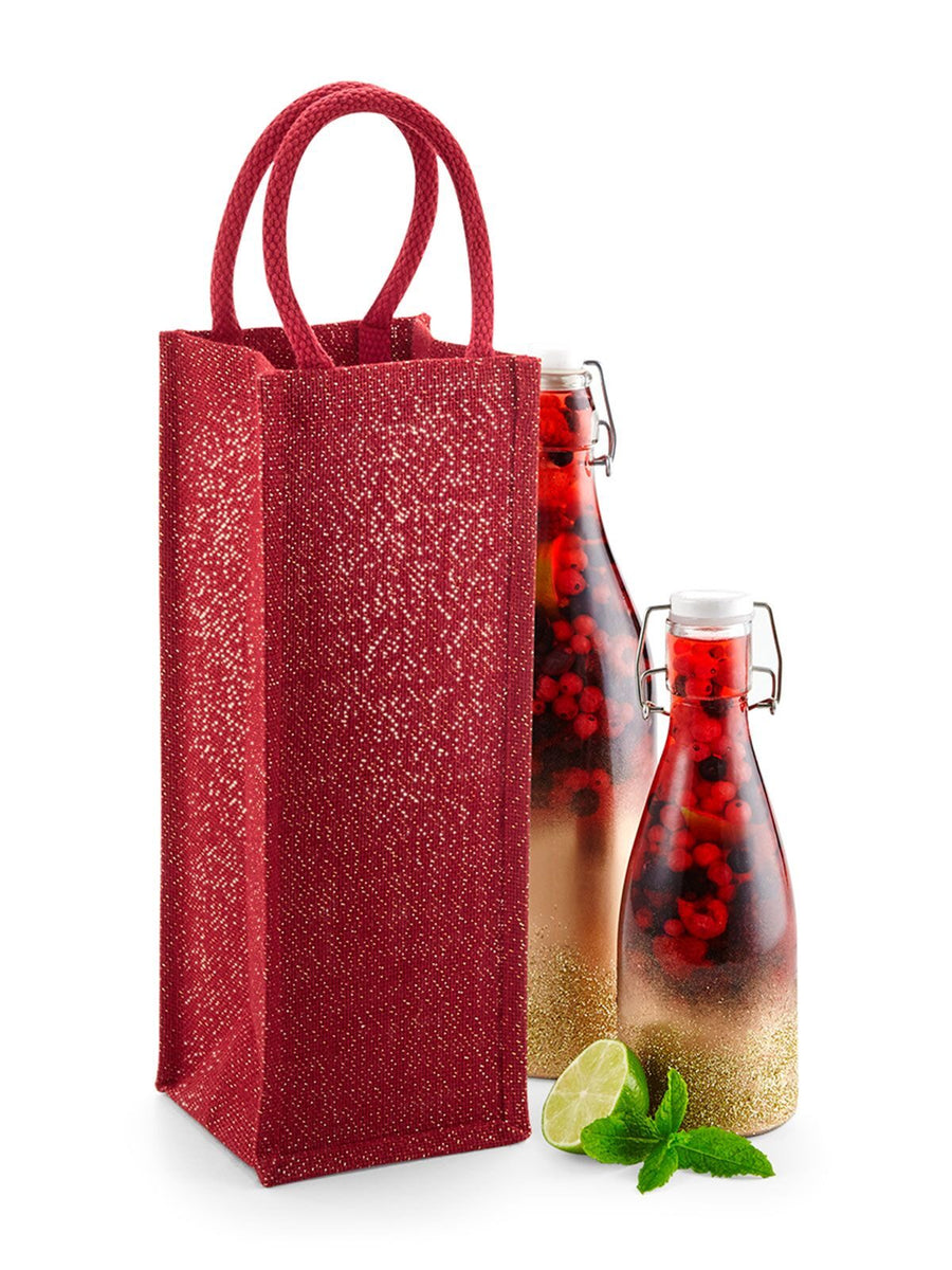 GW433 Shimmer Jute Bottle Bag