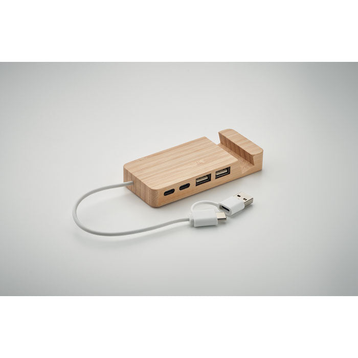 GO2144 Hub USB a 4 porte in bamboo