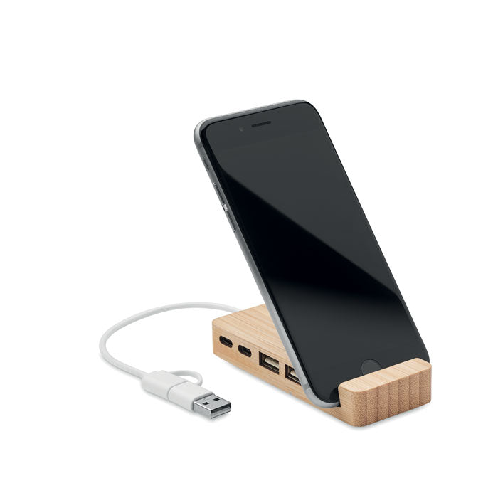 GO2144 Hub USB a 4 porte in bamboo